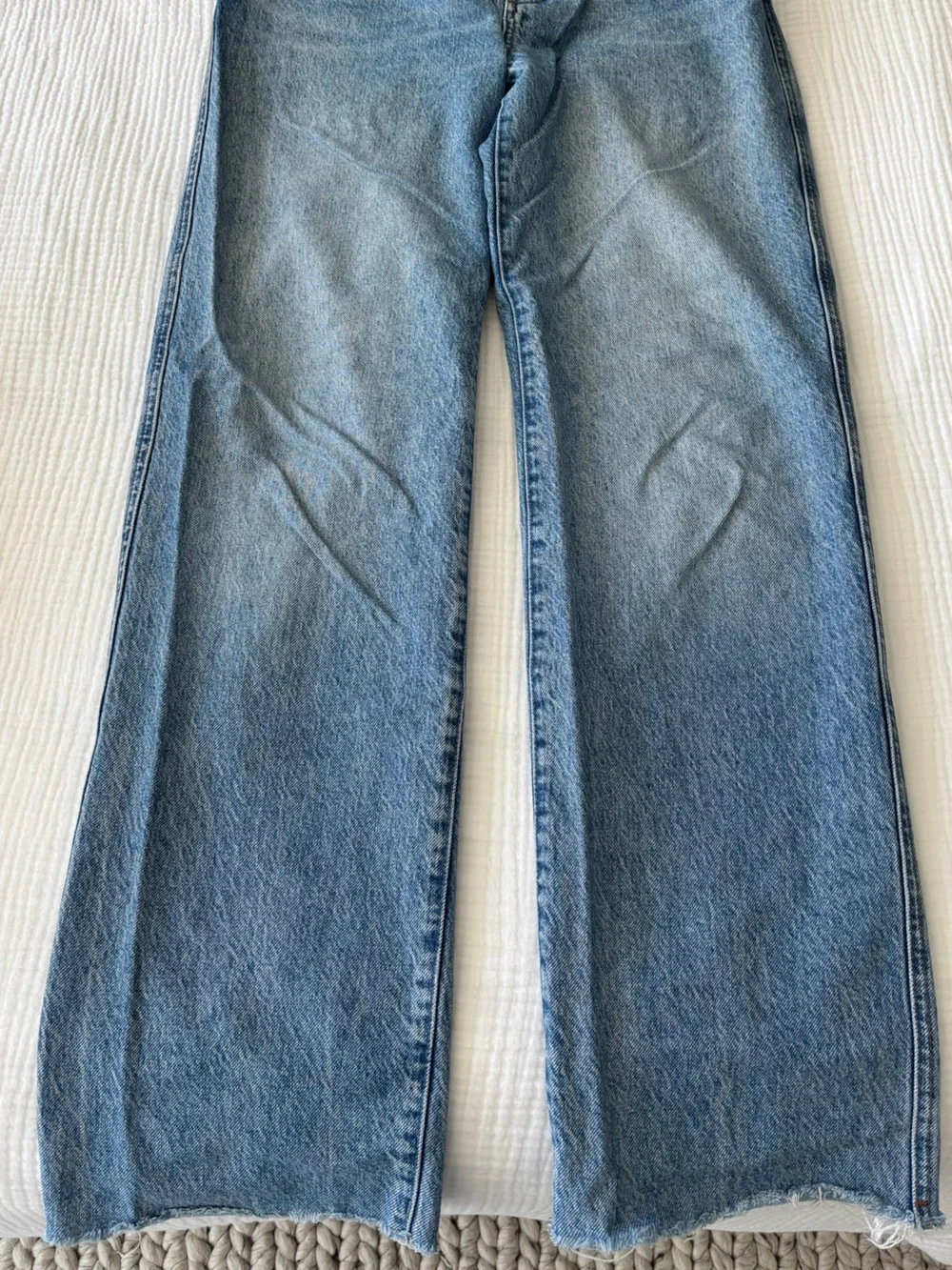 Reformation Val 90s Mid Rise Straight Jeans - Light Blue